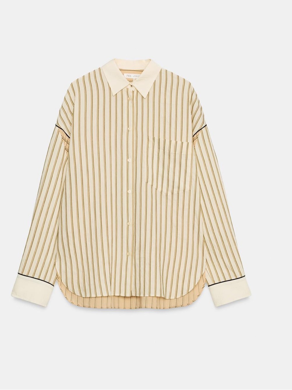 ZARA ZW COLLECTION CONTRAST STRIPE SHIRT